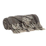 Brown and Taupe Striped Woven Handloom Throw - Homeroots - Flyclothing LLC