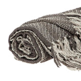 Brown and Taupe Striped Woven Handloom Throw - Homeroots - Flyclothing LLC