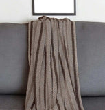 Brown and Taupe Striped Woven Handloom Throw - Homeroots - Flyclothing LLC