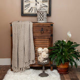 Multi Beige Herringbone Woven Handloom Throw - Homeroots - Flyclothing LLC