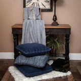 Blue and Beige Woven Handloom Throw with Tassels - Homeroots - Flyclothing LLC
