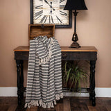 Black and Beige Striped Woven Handloom Throw Blanket - Homeroots - Flyclothing LLC