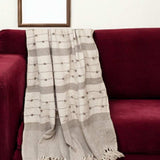 Tufted Beige Fringed Woven Handloom Throw - Homeroots - Flyclothing LLC