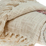 Beige and Shades of Pink Strips Woven Handloom Throw Blanket - Homeroots - Flyclothing LLC