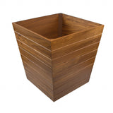 21" Brown Solid Teak Wood Indoor Outdoor Square Planter Box