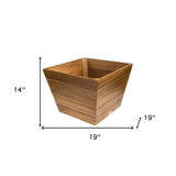 19" Brown Wood Indoor Outdoor Square Planter Box