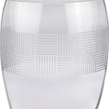 12" Clear With Geometric Pattern Oval Crystal Table Vase - Homeroots - Flyclothing LLC
