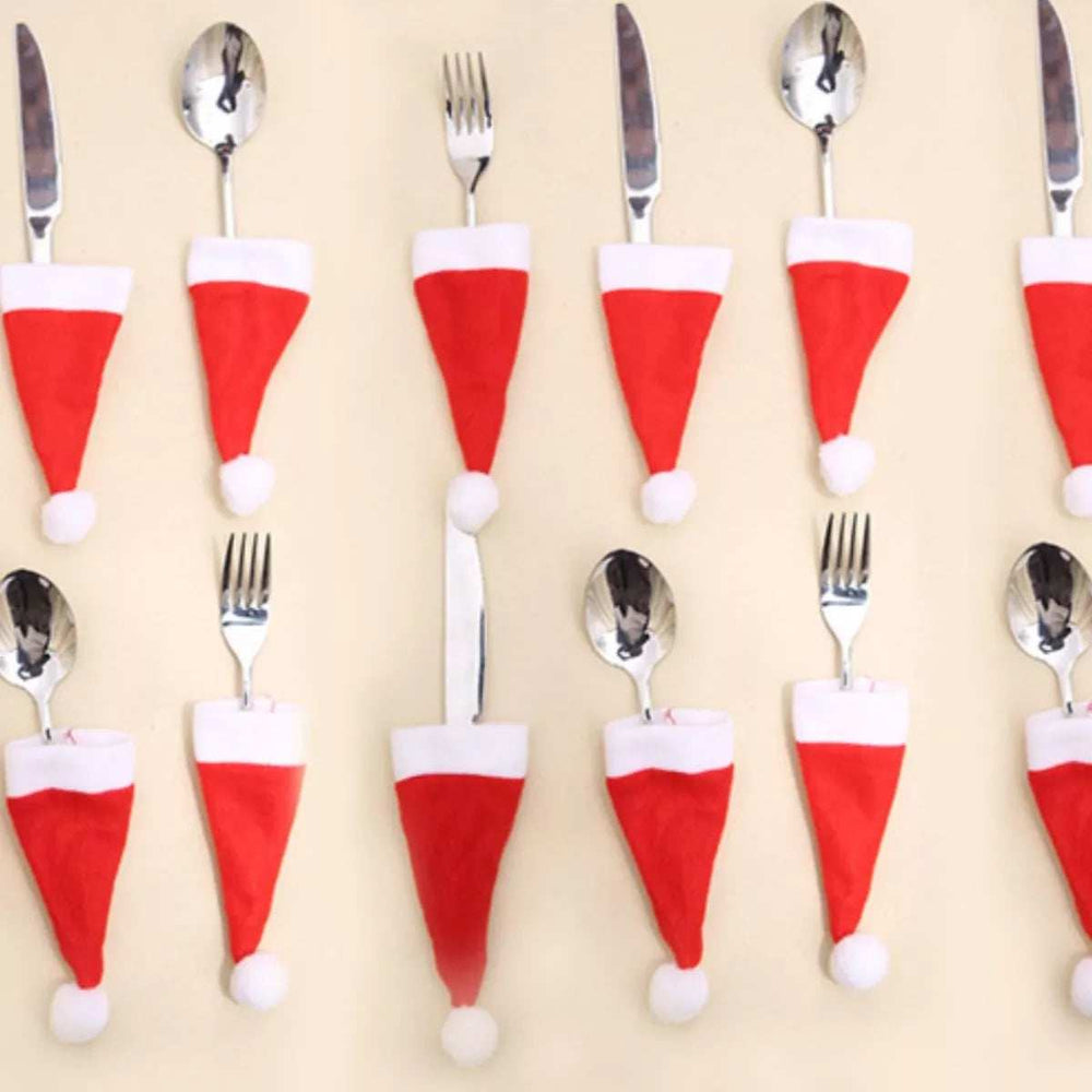 Christmas Santa Hat Cutlery Holders Decorative Table Setting - Trendsi - Flyclothing LLC