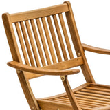 24" Brown Solid Wood Indoor Outdoor Deck Chair - Homeroots