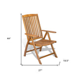 27" Brown Solid Wood Indoor Outdoor Arm Chair - Homeroots - Flyclothing LLC