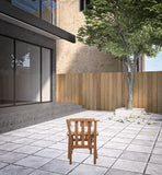 20" Ivory and Natural Wood Solid Wood Indoor Outdoor Director Chair with Ivory Cushion - Homeroots