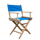 Blue And Brown Solid Wood Director Chair - Homeroots - Flyclothing LLC