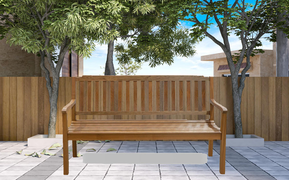 60" Teak Solid Wood Garden Bench - Homeroots