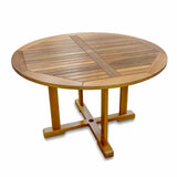 48" Brown Round Solid Teak Wood Dining Table - Homeroots - Flyclothing LLC