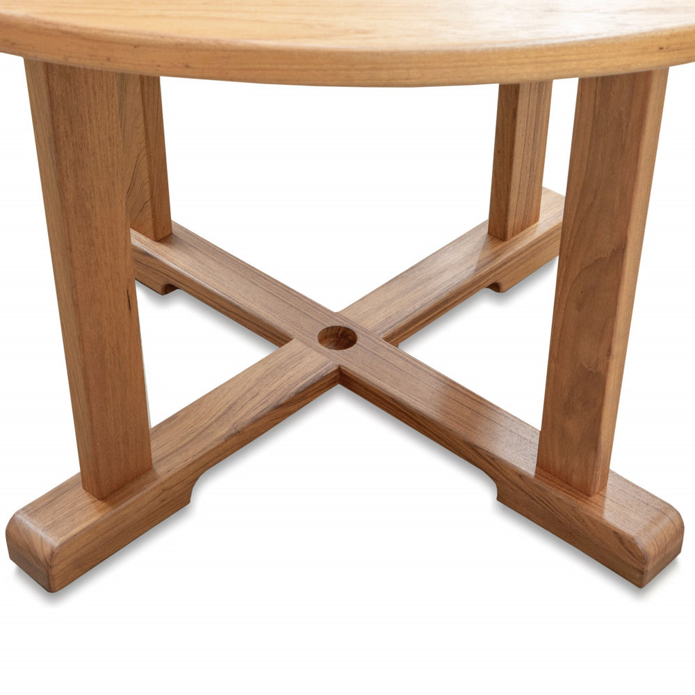 48" Brown Round Solid Teak Wood Dining Table - Homeroots - Flyclothing LLC