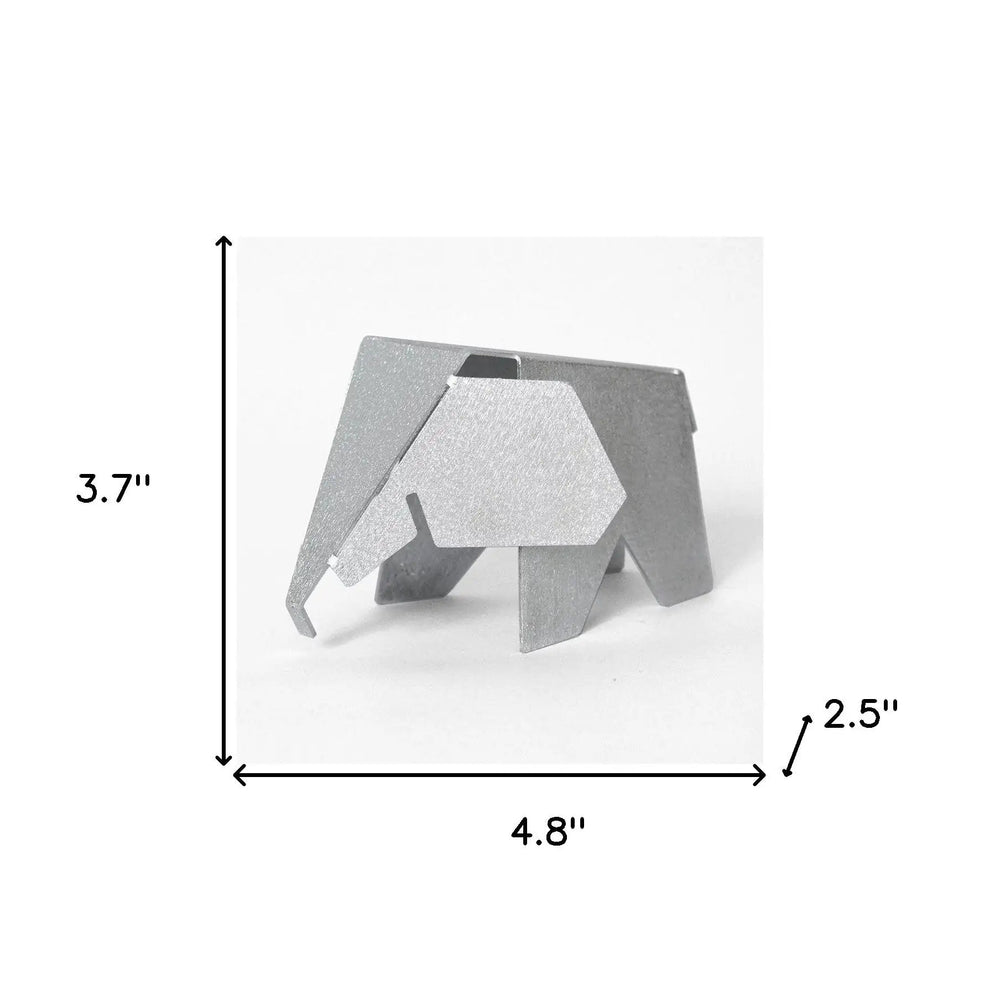 Aluminum 5" Elephant Origami Geometric Sculpture - Homeroots