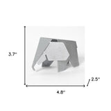 Aluminum 5" Elephant Origami Geometric Sculpture - Homeroots