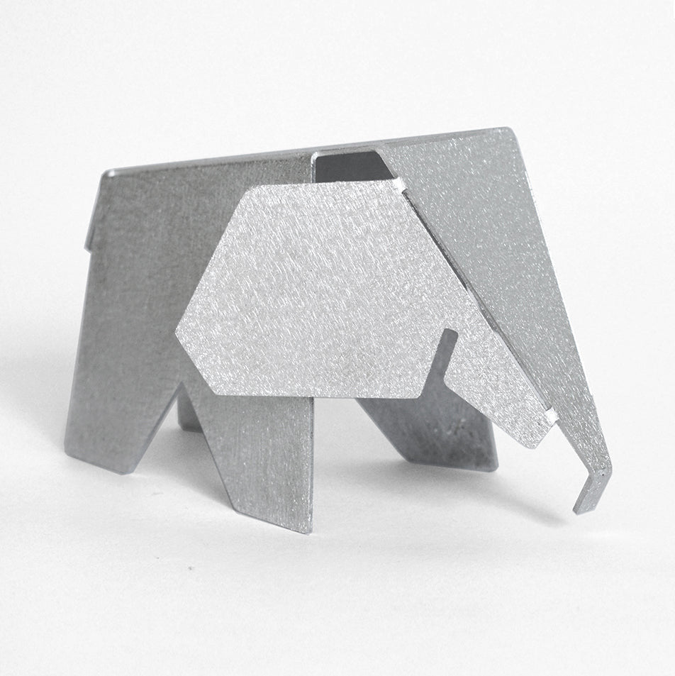 Aluminum 5" Elephant Origami Geometric Sculpture - Homeroots