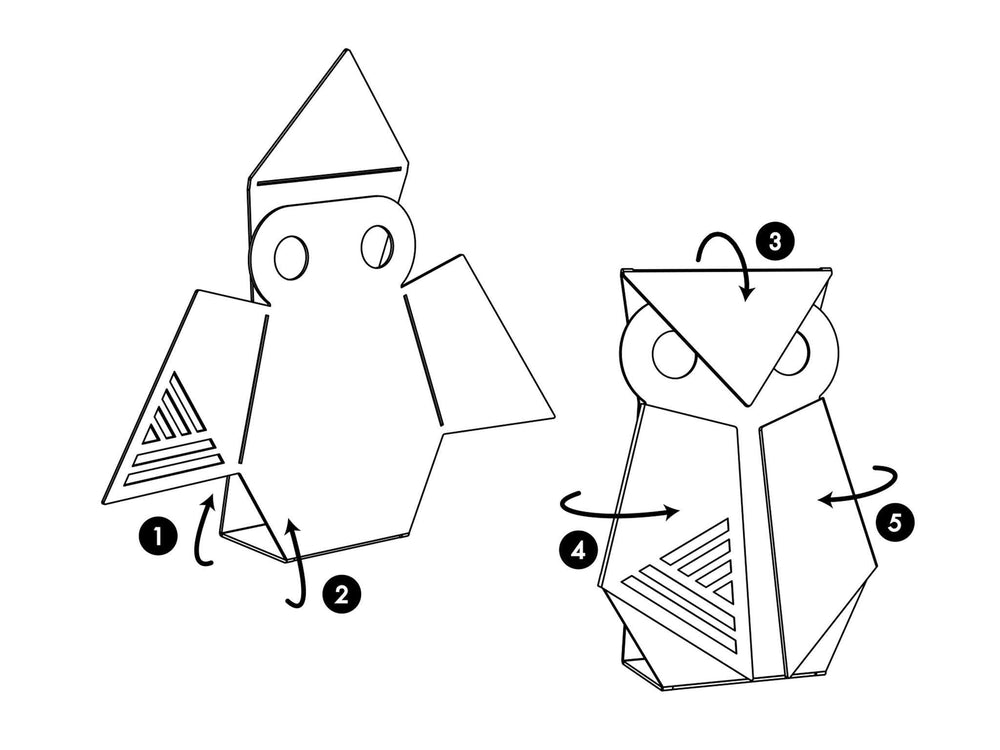 Aluminum Owl Origami Geometric Sculpture - Homeroots - Flyclothing LLC