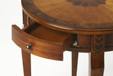 24" Medium Brown And Olive Ash Manufactured Wood Round End Table With Drawer - Homeroots - Flyclothing LLC