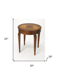 24" Medium Brown And Olive Ash Manufactured Wood Round End Table With Drawer - Homeroots - Flyclothing LLC