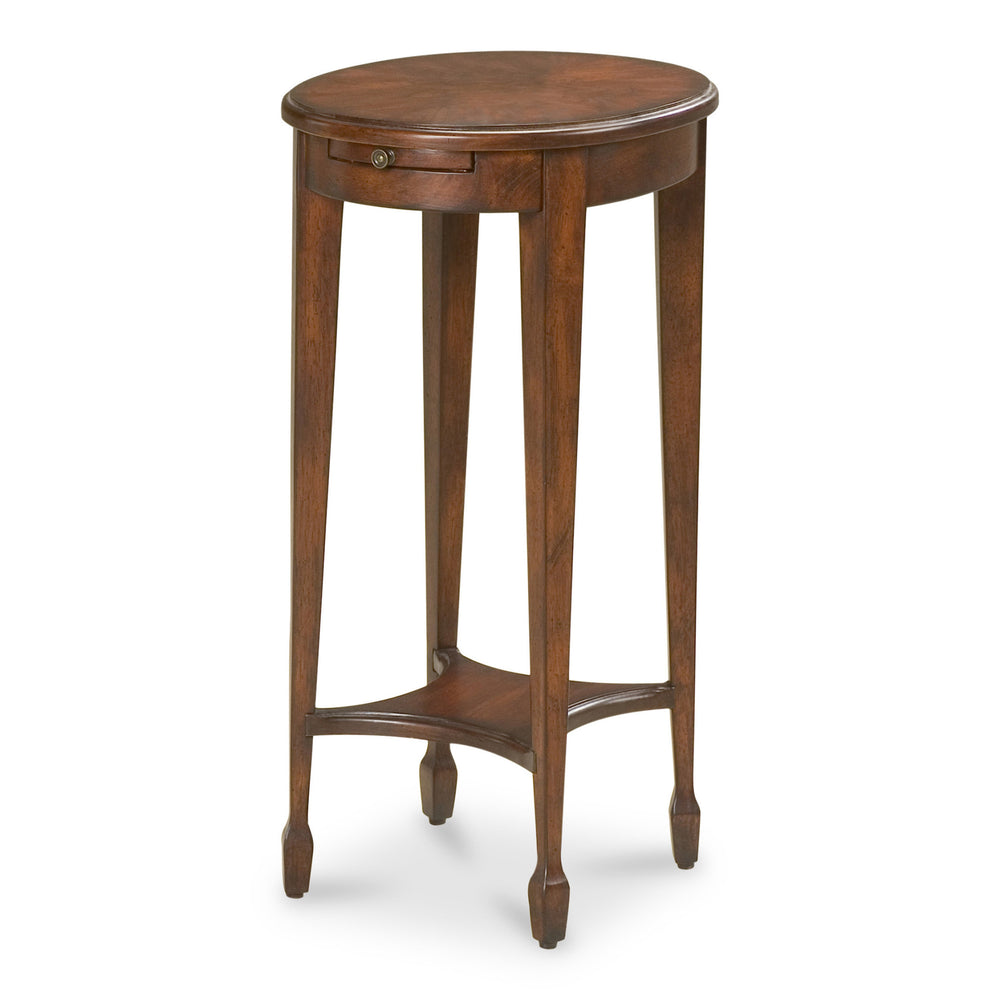 26" Dark Brown And Cherry Manufactured Wood Oval End Table With Shelf - Homeroots - Flyclothing LLC