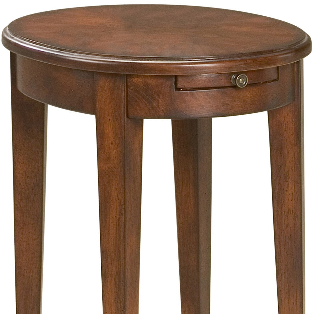 26" Dark Brown And Cherry Manufactured Wood Oval End Table With Shelf - Homeroots - Flyclothing LLC