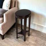 26" Chestnut Oval End Table With Shelf - Homeroots - Flyclothing LLC