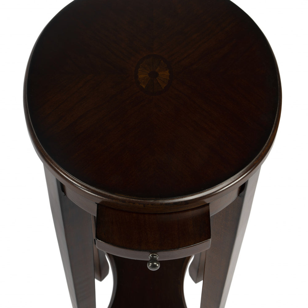26" Chestnut Oval End Table With Shelf - Homeroots - Flyclothing LLC