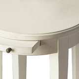 26" White Oval End Table With Shelf - Homeroots - Flyclothing LLC