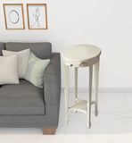 26" White Oval End Table With Shelf - Homeroots - Flyclothing LLC