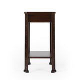 27" Dark Brown And Cherry Manufactured Wood Rectangular End Table With Drawer And Shelf - Homeroots