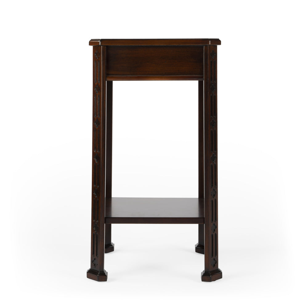 27" Dark Brown And Cherry Manufactured Wood Rectangular End Table With Drawer And Shelf - Homeroots