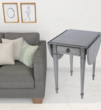 28" Grey Manufactured Wood Oval End Table With Drawer - Homeroots