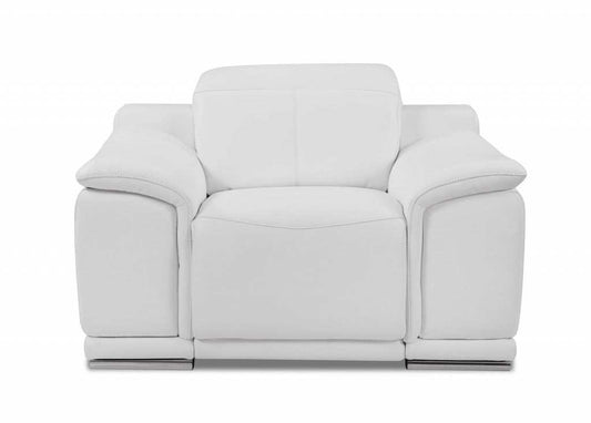 Mod Winter White Italian Leather Recliner Chair - Homeroots - Flyclothing LLC