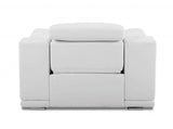 Mod Winter White Italian Leather Recliner Chair - Homeroots - Flyclothing LLC