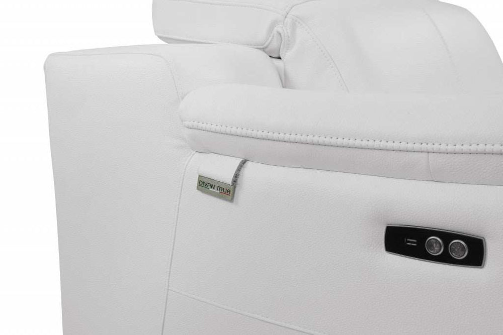 Mod Winter White Italian Leather Recliner Chair - Homeroots - Flyclothing LLC