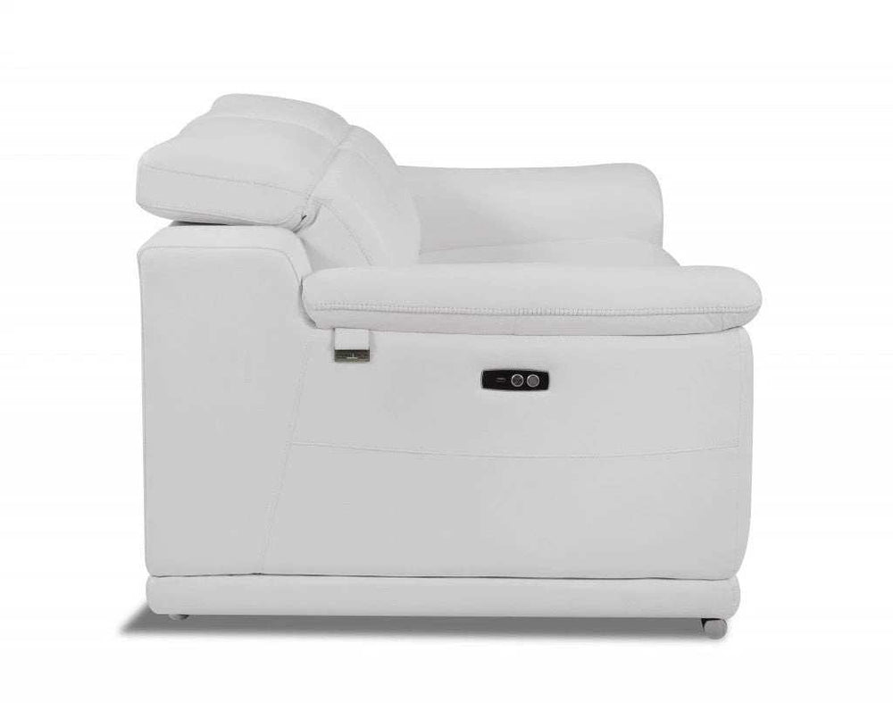 Mod Winter White Italian Leather Recliner Chair - Homeroots - Flyclothing LLC