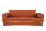 89" Camel Italian Leather Sofa With Silver Legs - Homeroots - Flyclothing LLC