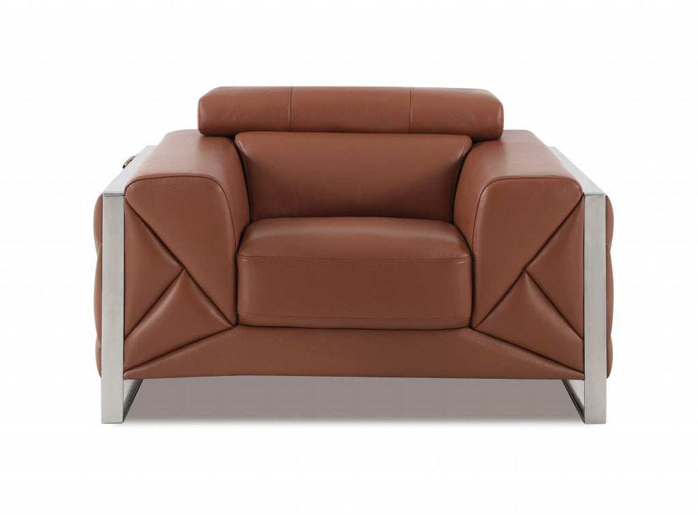 Three Piece Indoor Camel Italian Leather Six Person Seating Set - Homeroots - Flyclothing LLC