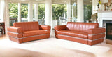 Two Piece Indoor Camel Italian Leather Five Person Seating Set - Homeroots - Flyclothing LLC