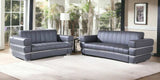 Two Piece Indoor Dark Gray Italian Leather Five Person Seating Set - Homeroots - Flyclothing LLC