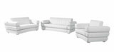 Three Piece Indoor White Italian Leather Six Person Seating Set - Homeroots - Flyclothing LLC