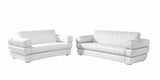 Two Piece Indoor White Italian Leather Five Person Seating Set - Homeroots - Flyclothing LLC