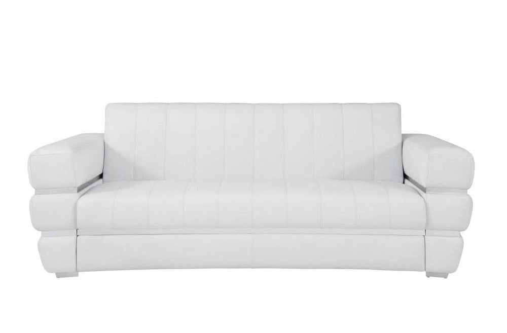 Two Piece Indoor White Italian Leather Five Person Seating Set - Homeroots - Flyclothing LLC