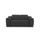 Two Piece Indoor Dark Gray Italian Leather Five Person Seating Set - Homeroots - Flyclothing LLC