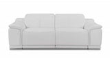 Two Piece Indoor White Italian Leather Five Person Seating Set - Homeroots - Flyclothing LLC