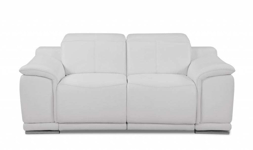 Two Piece Indoor White Italian Leather Five Person Seating Set - Homeroots - Flyclothing LLC
