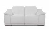Two Piece Indoor White Italian Leather Five Person Seating Set - Homeroots - Flyclothing LLC
