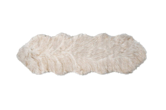 2' X 6' Ombre Tan Faux Fur Washable Non Skid Area Rug - Homeroots - Flyclothing LLC
